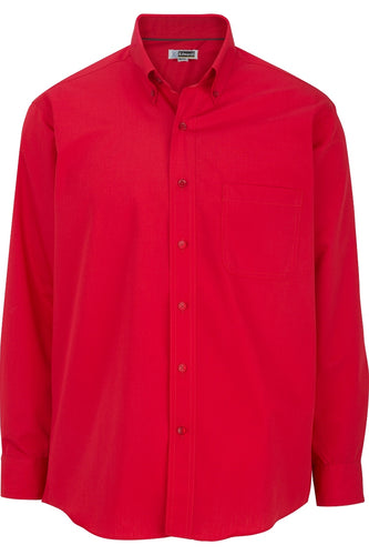 Men's Lightweight Long Sleeve Poplin Shirt - Red