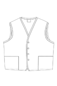 White 4-Button Unisex Vest with 2 Pockets