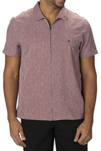 Load image into Gallery viewer, Men&#39;s Melange Full-Zip Service Shirt - Burgundy Heather