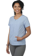 Load image into Gallery viewer, Ladies&#39; Melange Full-Zip Tunic - Carolina Blue Heather