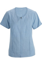 Load image into Gallery viewer, Ladies&#39; Melange Full-Zip Tunic - Carolina Blue Heather