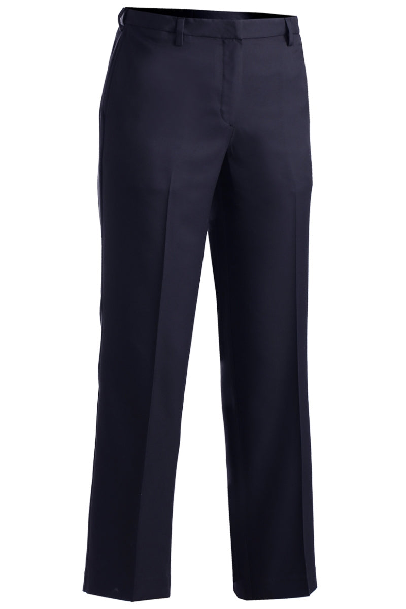 Ladies' Microfiber Flat Front Dress Pant - Black