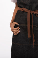 Load image into Gallery viewer, Memphis Black Denim Bib Apron