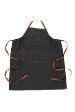 Load image into Gallery viewer, Memphis Black Denim Chefs Bib Apron