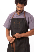 Load image into Gallery viewer, Memphis Black Denim Chefs Bib Apron