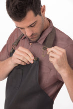 Load image into Gallery viewer, Boulder Black &amp; Brown Chefs Bib Apron