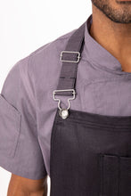 Load image into Gallery viewer, Boulder Black &amp; Purple Chefs Bib Apron