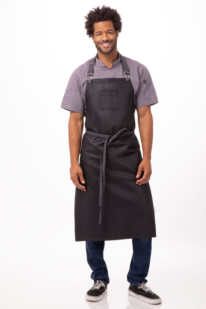 Boulder Black & Purple Chefs Bib Apron