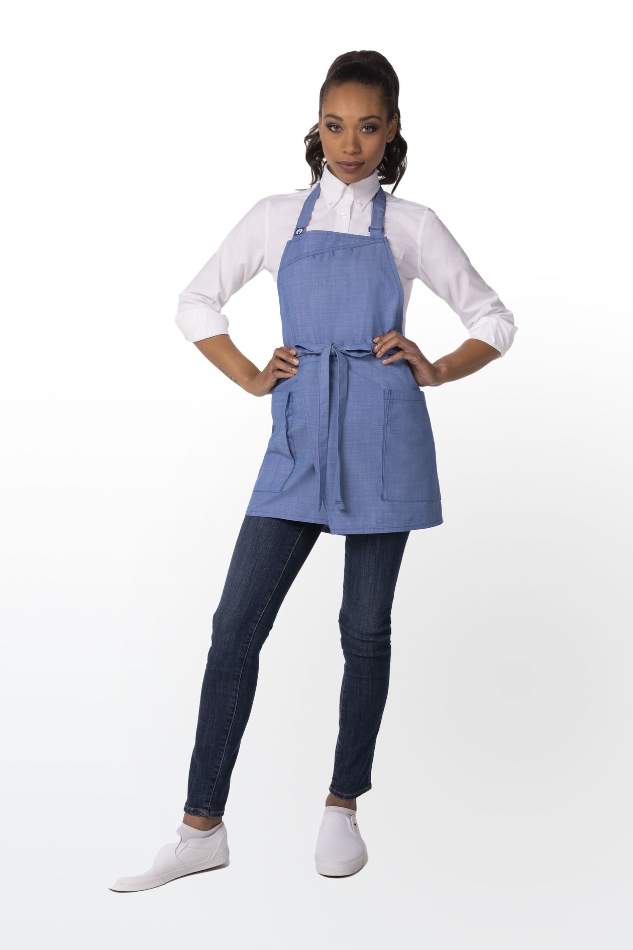 Medford French Blue Short Bib (3 Pockets)