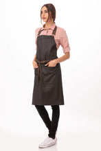 Load image into Gallery viewer, Boulder Black &amp; Brown Bib Apron