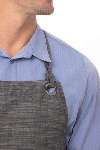 Corvallis Black & Steel Grey Bib Apron