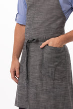 Load image into Gallery viewer, Corvallis Black &amp; Steel Grey Bib Apron