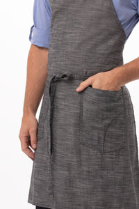 Corvallis Black & Steel Grey Bib Apron