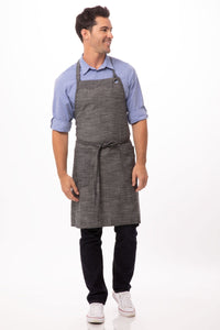 Corvallis Black & Steel Grey Bib Apron