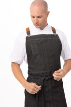 Load image into Gallery viewer, Berkeley Black Denim Chef&#39;s Bib Apron