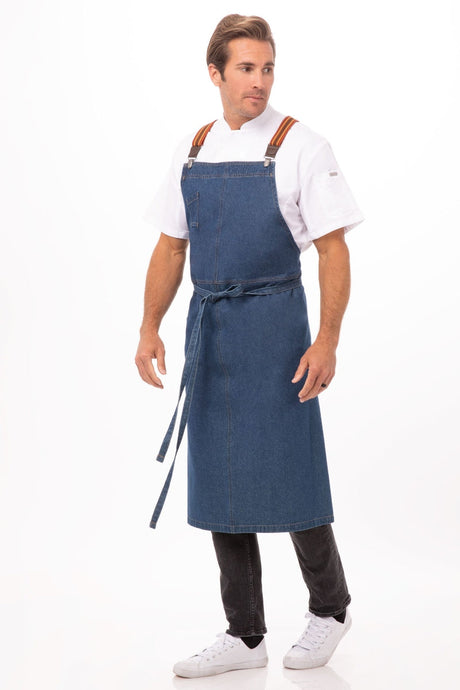 Berkeley Medium Blue Chef's Bib Apron