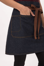 Load image into Gallery viewer, Memphis Indigo Blue Denim Half Bistro Apron