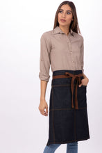 Load image into Gallery viewer, Memphis Indigo Blue Denim Bistro Apron