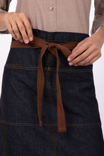 Load image into Gallery viewer, Memphis Indigo Blue Denim Bistro Apron