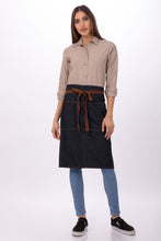 Load image into Gallery viewer, Memphis Indigo Blue Denim Bistro Apron