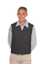 Load image into Gallery viewer, Cardi / DayStar Charcoal 4-Button Unisex Vest with 2 Pockets