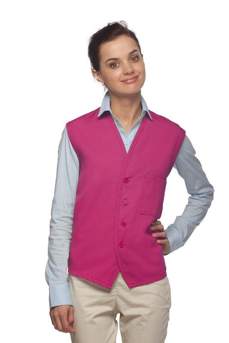 Cardi / DayStar Hot Pink 4-Button Unisex Vest with 1 Pocket