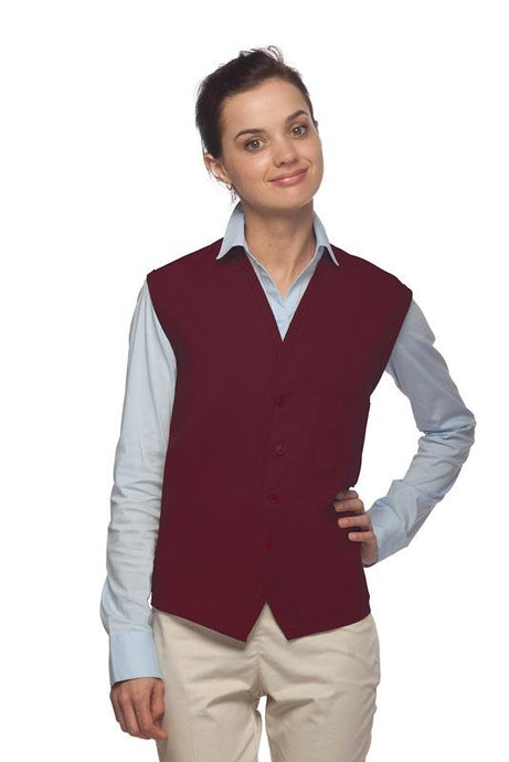 Cardi / DayStar Maroon 4-Button Unisex Vest with 1 Pocket