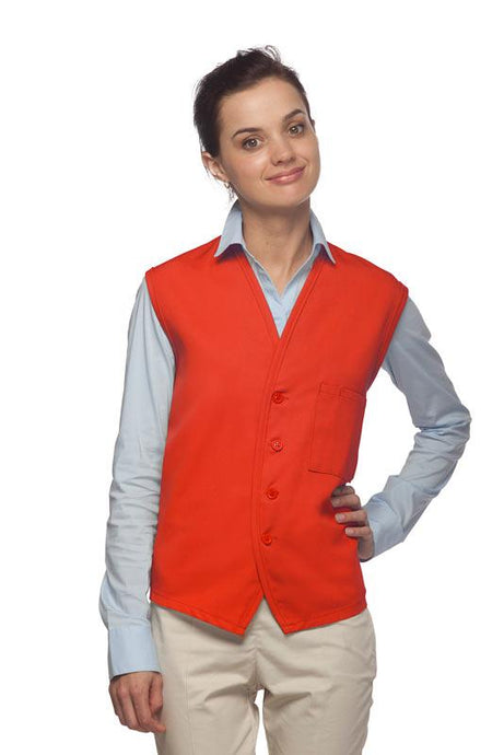 Cardi / DayStar Orange 4-Button Unisex Vest with 1 Pocket