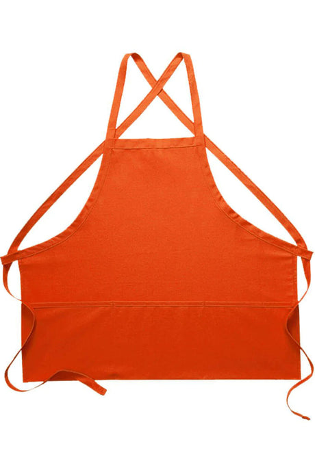 Cardi / DayStar Orange Deluxe Criss Cross Bib Apron (3 Pockets)