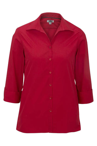 Edwards XXS Ladies' 3/4 Sleeve Poplin - Red