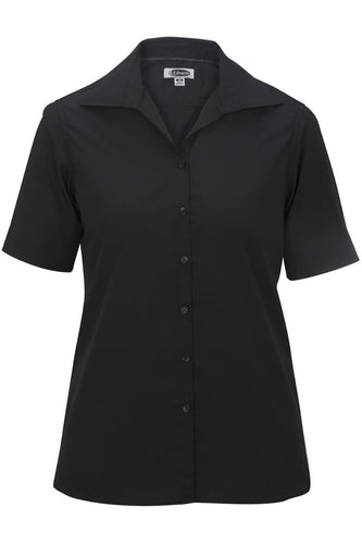 Edwards XXS Ladies' Short Sleeve Poplin - Black