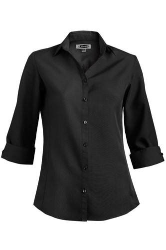 Edwards Women's Black Bastiste 3/4 Sleeve Blouse