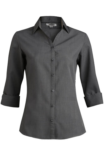 Edwards Women's Steel Grey Bastiste 3/4 Sleeve Blouse