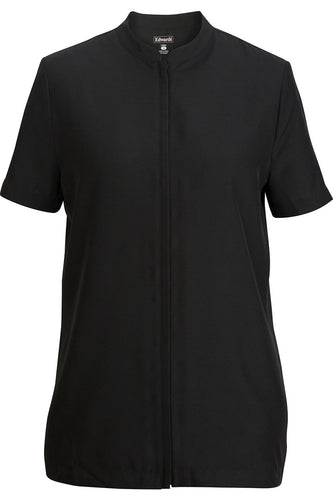 Edwards XXS Black Housekeeping Full-Zip Tunic