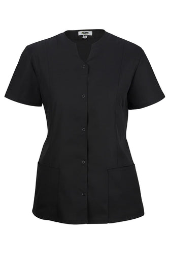 Edwards XXS Black Housekeeping Snap Front Tunic