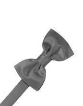 Load image into Gallery viewer, Cardi Charcoal Luxury Satin Bow Tie