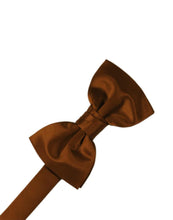 Load image into Gallery viewer, Cardi Cognac Luxury Satin Bow Tie