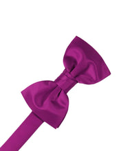 Load image into Gallery viewer, Cardi Fuchsia Luxury Satin Bow Tie