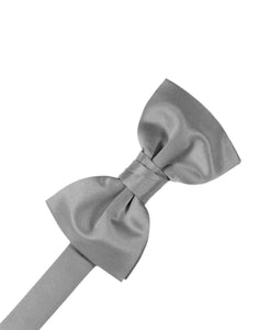 Cardi Silver Luxury Satin Bow Tie