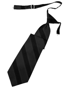 Cardi Pre-Tied Black Venetian Stripe Necktie