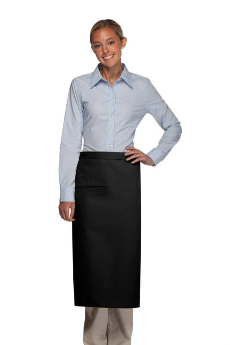 Cardi / DayStar Black Full Bistro Apron (1 Inset Pocket)