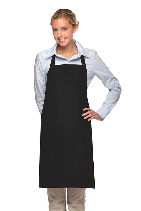 Cardi / DayStar Black Deluxe Bib Adjustable Apron (2 Patch Pockets)