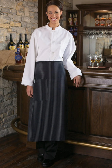 Uncommon Threads Black Pinstripe Full Bistro Apron