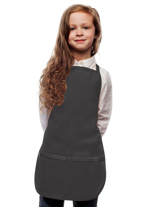 Cardi / DayStar Charcoal Kid's Bib Apron (2 Pockets)