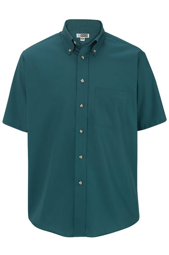 Edwards Men's Dark Teal Easy Care Short Sleeve Poplin Shirt