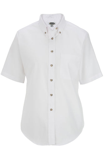 Edwards Women's White Easy Care Short Sleeve Poplin Shirt