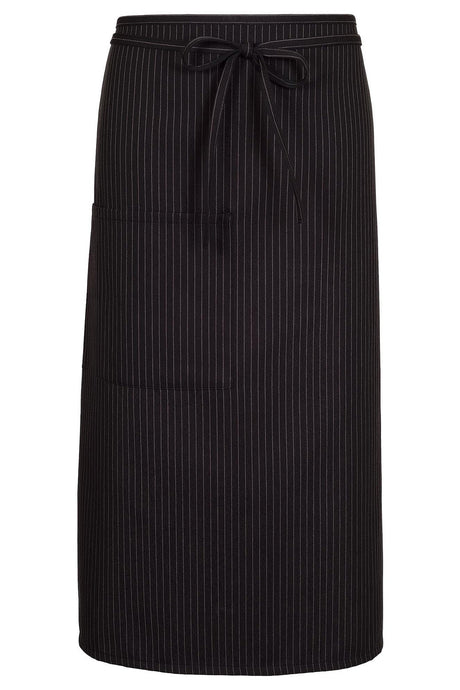 Fame Black & Gray Pinstripe Bistro Apron (2 Pockets)