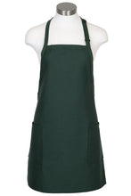 Load image into Gallery viewer, Fame Hunter Green Bib Adjustable Apron (2-Patch Pockets)