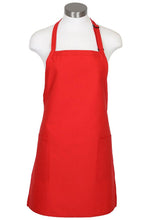 Load image into Gallery viewer, Fame Red Bib Adjustable Apron (2-Patch Pockets)