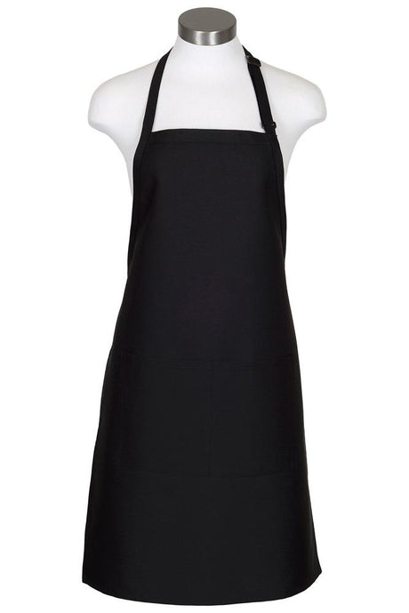 Fame Black Bib Adjustable Apron (2 Pockets)